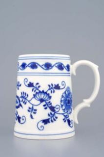 Cibulák korbel hladký, originální cibulákový porcelán Dubí, cibulový vzor,