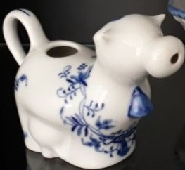 Cibulák Kravička mlékovka Dux 13 cm originální český porcelán Dubí