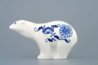 Cibulák medvídek 15 cm originální cibulákový porcelán Dubí, cibulový vzor,