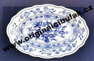 Cibulák mísa oválná 20 cm, originální cibulákový porcelán Dubí, cibulový vzor,