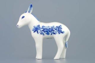 Cibulák Oslík 11 cm originální cibulákový porcelán Dubí, cibulový vzor,