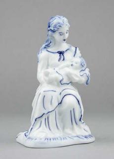 Cibulák Panenka Marie 12 cm originální cibulákový porcelán Dubí, cibulový vzor,