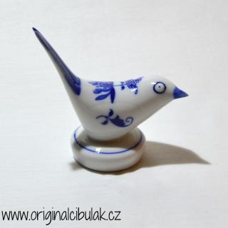 Cibulák Ptáček I, 9 cm originální cibulákový porcelán Dubí, cibulový vzor,