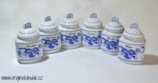 Cibulák Souprava 6 kořenek - rozšířená řada, originální cibulákový porcelán Dubí , cibulový vzor,