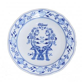 Cibulák talíř 24 cm  zvěrokruh Blíženci horoskop Český porcelán  Dubí