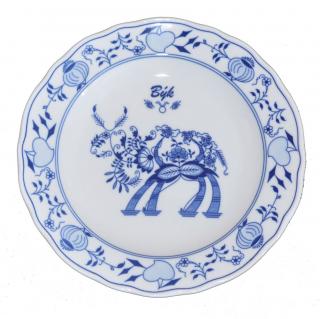 Cibulák talíř 24 cm  zvěrokruh Býk horoskop Český porcelán  Dubí