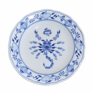 Cibulák talíř 24 cm  zvěrokruh Štír horoskop Český porcelán  Dubí