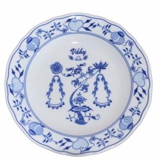 Cibulák talíř 24 cm  zvěrokruh Váhy horoskop Český porcelán  Dubí