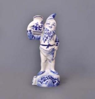 Cibulák trpaslík domácí Jaroslav, 19 cm, originální cibulákový porcelán Dubí, cibulový vzor,