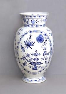 Cibulák Váza 1610, 48 cm originální cibulákový porcelán Dubí, cibulový vzor,