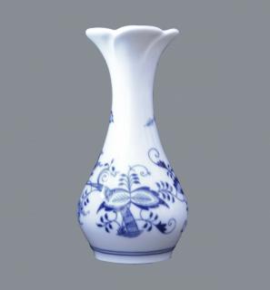 Cibulák váza kytka 16cm originální cibulákový porcelán Dubí, cibulový vzor,