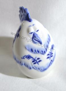 Cibulák Vejce slepička 7,1 cm originální cibulákový porcelán Dubí, cibulový vzor,