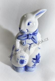 Cibulák Zajíc v kalhotách 11 cm originální cibulákový porcelán Dubí, cibulový vzor,