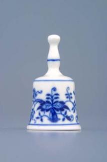 Cibulák zvonek mini 6 cm originální cibulákový porcelán Dubí, cibulový vzor,