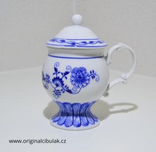 hrnek Květa cibulák originální český porcelán Dubí Dux  0,25 l s víčkem