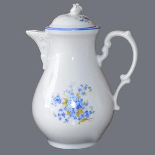 Konvice kávová pomněnky  1,55 l Český porcelán Dubí modrá linka