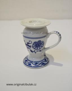 svícen  s ouškem cibulák Henriette 9 cm   henrieta Saphyr Thun  cibulákový porcelán Nová Role