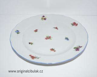 talíř  dezertní  19 cm házenka Rakouská modrá linka český porcelán Dubí