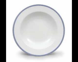 talíř hluboký 22 cm Opál krajka modrá 80136 Thun  1 ks český porcelán