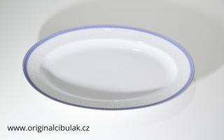 talíř mísa Opál 30 cm krajka modrá Thun  1 ks český porcelán