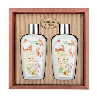 Bohemia Gifts Med a Kozí mléko sprchový gel 250 ml + šampon na vlasy 250 ml dárková sada