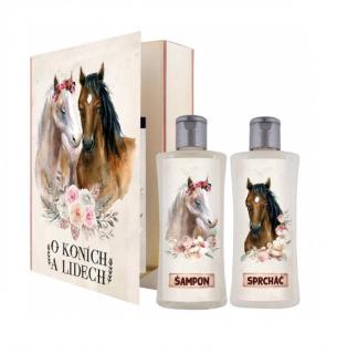 Bohemia Gifts O koních a lidech sprchový gel 200 ml + šampon na vlasy 200 ml kniha dárková sada