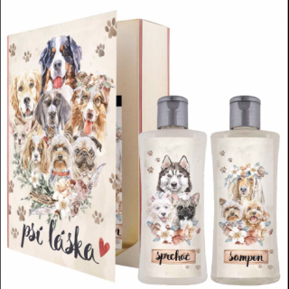 Bohemia Gifts Psí láska sprchový gel 250 ml + šampon na vlasy 250 ml kniha dárková sada