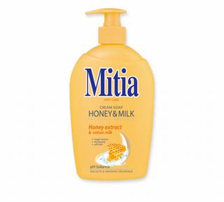 Mitia Honey &amp; Milk tekuté mýdlo dávkovač 500 ml