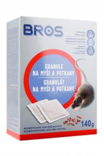 Rodenticid BROS granule na myši a potkany 7 x 20 g