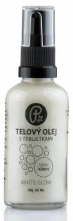 WHITE GLOW - telový olej s trblietkami na telo, pleť a vlasy 50ml Vôňa: Kokos