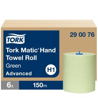 290076 - H1 - Tork Matic® jemné papierové utierky na ruky 2-vr, 150 m, 600 útržkov, recykel zelená, cena za balenie 6 ks