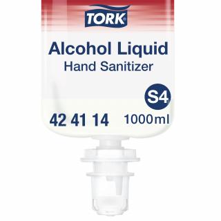 424114 - S4 - Tork tekutá dezinfekcia s alkoholom 80%, bezoplachová / 1000 ml, 1000 dávok