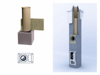 SCHIEDEL UNI ADVANCED komín 8m, 200mm, 45°, s prefabrikovanou pätou (Jednoprieduchový komínový systém s vetracou šachtou)