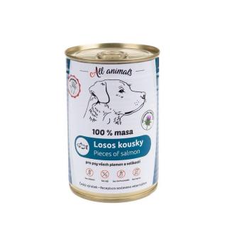 All Animals Losos kúsky 100% mäsová konzerva pre psov 400 g