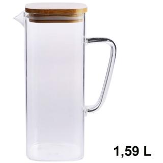 HOME Džbán sklenený bambusový vrchnák 1590 ml