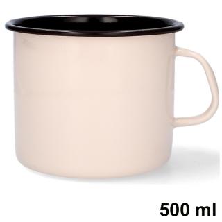 HOME Smaltovaný hrnček BÉŽOVÝ 500 ml