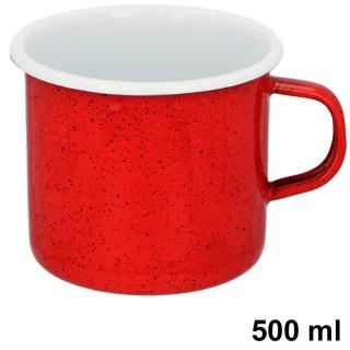 HOME Smaltovaný hrnček KARMÍN 500 ml