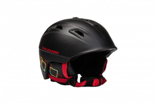 BLIZZARD DEMON ski helmet junior, black matt/colorfull squares