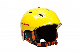 BLIZZARD DEMON ski helmet junior, neon yellow/colorfull puzzles