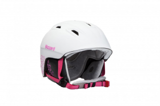 BLIZZARD DEMON ski helmet junior, white matt/magenta flowers