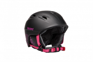 BLIZZARD VIVA DEMON ski helmet, black matt/magenta flowers