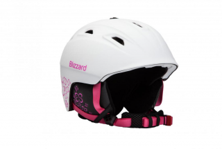 BLIZZARD VIVA DEMON ski helmet, white matt/magenta flowers