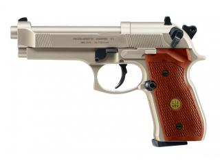 Pištoľ CO2 Beretta M92 FS nickel/wood, kal. 4,5mm diabolo