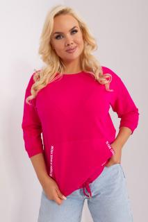 PLANETA-MODY Fuchsiové bavlnené tričko, Veľkosť UNI (plus size)