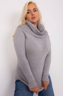 PLANETA-MODY Sivý rolák Plus Size, Veľkosť M/L