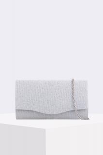 PLANETA-MODY Spoločenská clutch kabelka Sentil strieborná