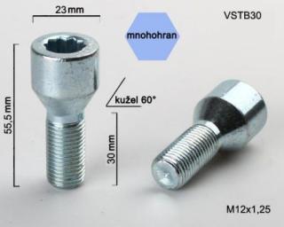 Hviezdicová skrutka M12 x 1,25 • kužel 60° • vonkajší priemer 23 mm