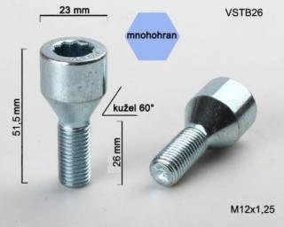 Hviezdicová skrutka M12 x 1,25 • kužel 60° • vonkajší priemer 23 mm