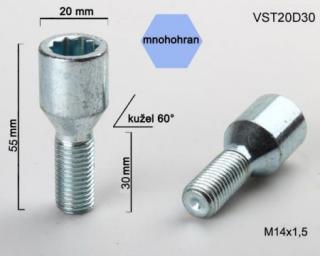 Hviezdicová skrutka M14 x 1,5 • kužel 60°