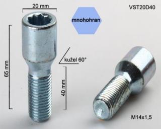 Hviezdicová skrutka M14 x 1,50 • kužel 60°